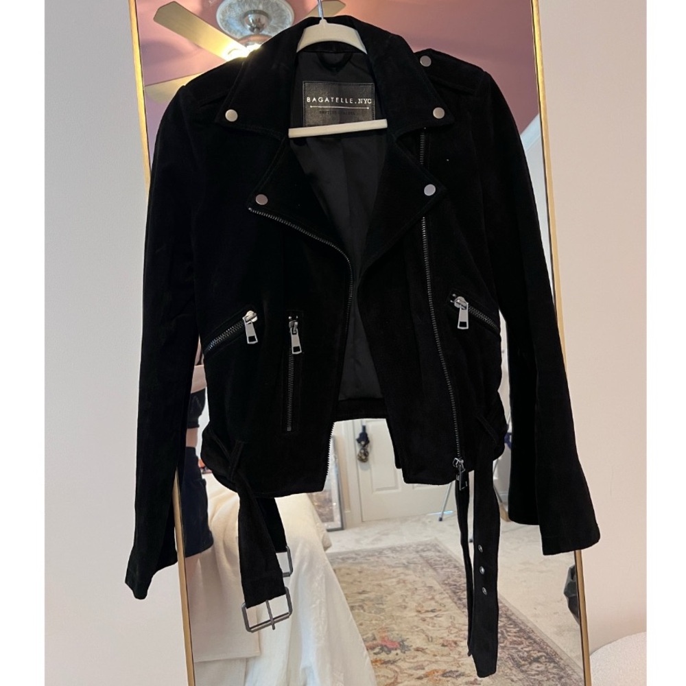 Bagatelle NYC Suede Moto Jacket